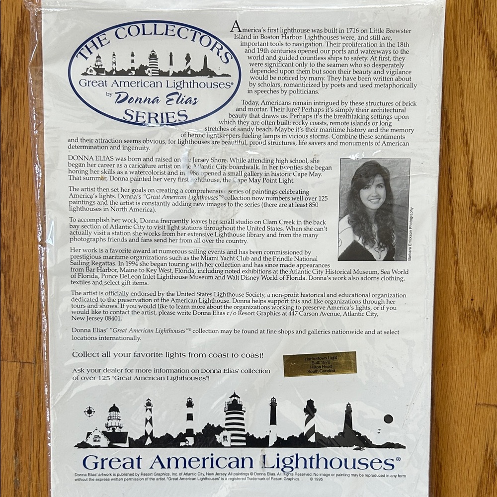 Hilton Head Harbortown Lighthouse Art Print; 11”Length 8.5” Width; Matted.NWT - Picture 9 of 10